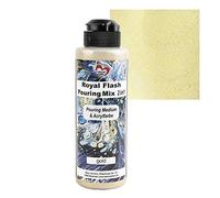 ideen mit herz Royal Flash Pouring Mix 2en1 | Medium de lissage et Peinture Acrylique métallique avec Effet Paillettes | 180 ml | Pas besoin de mélanger avec Fluide ou Huile de Silicone (or)