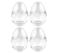 Ideen mit Herz Œuf en verre - 2 pièces - Couvercle amovible - Remplissable - Transparent (11,6 cm de haut - Diamètre 8,2 cm - 4 œufs)