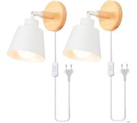 iDEGU 2pcs Applique Murale Intérieur Moderne,Lampe Murale Industriel Rétro avec Prise et Interrupteur Réglable E27 Luminaire Vintage