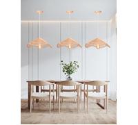 iDEGU 3pcs Lustre Suspension Moderne,Lustre Luminaire Vintage Abat-jour en Bambou Lampe de Plafond Style Bohème pour Salon Chambre