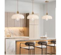 iDEGU 3pcs Lustre Vintage en Verre,Moderne Lampe Suspension Industriel Abat-jour Design Fleurs Plafonnier Retro Style