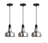 iDEGU 3pcs Suspension Luminaire Moderne LED,Vintage Lustre de Plafond Industriel Vintage Abat-jour en Verre Lampe Retro,17x15cm