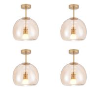 iDEGU 4x Moderne Plafonnier Industriel,E27 Suspension Luminaire en Verre Creatif Lampe de Plafond Style Nordique pour Salon Chambre