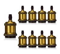 iDEGU 9x Douilles E27 Vingate Edison Douille de Lampe Vis Ampoule LED Adaptateur de Lampe pour Lustre Suspension DIY - Laiton Antique