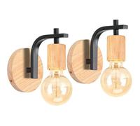 IDEGU Appliques Murale Retro Industriel en Croix Noir Vintage Luminaire Murale en Bois et Métal Éclairage Edison Lampe Murale pour