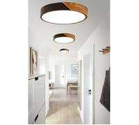 IDEGU Lot de 3 Plafonnier LED Vintage Couloir,Lampe Plafonnier Industrielle Retro en Bois Métal Style Nordique pour Salon Chambre