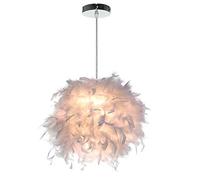 iDEGU Lustre en Plume Blanche Ø 25CM Suspension Luminaire Moderne E27 Lampe pour Chambre