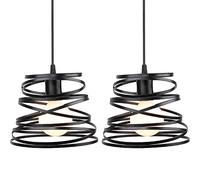 iDEGU Lustre Moderne Ø20cm Suspension Luminaire Créatif Design Métal Spirale Vintage Plafonnier E27 Lampe Suspension Déco pour Salon Chambre Salle à Manger (2 Pack)