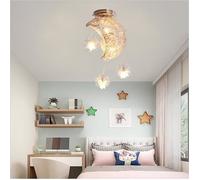 IDEGU Lustre Plafonnier en Lune,Lampe Plafonnier Industrielle en Aluminium Style Nordique pour Salon Chambre Enfant