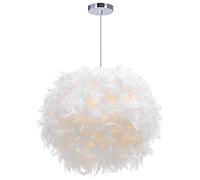 iDEGU Lustre Suspension Ø 30cm Lustre Plume Blanche Suspension Luminaire pour Chambre