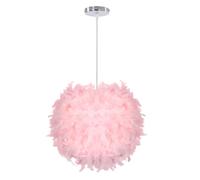 iDEGU Lustre Suspension Luminaire en Plume 35cm,Rose