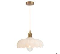 iDEGU Lustre Suspension Moderen en Verre,25cm Lampe de Plafond Vintage Abat-jour Design Fleurs E27 Plafonnier pour Salon Chambre