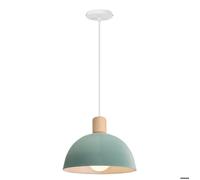 iDEGU Moderne Suspension Luminaire 20CM Lampe de Plafond Abat-jour Design Demi-Cercle Lustre en Bois Métal pour Salon Chambre