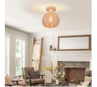 IDEGU Plafonnier Vintage,Ø20CM Plafonnier en Corde de Chanvre Industrielle Lustre Luminaire pour Salon Chambre