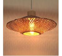 iDEGU Rétro Suspension Luminaire Industriel,E27 Lampe de Plafond Vintage en Bambou Réglable Lustre Style Pastoral pour Salon
