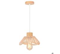 iDEGU Suspension Luminaire Industriel,Lustre Vintage Abat-jour en Bambou Rotin E27 Lampe de Plafond Style Bohème pour Salon Chambre
