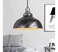 iDEGU Suspension Luminaire Industrielle, 29CM Lustre Suspension en Métal E27 Plafonnier Vintage pour Cuisine Salon Salle à Manger Chambre (Argent Rouille)