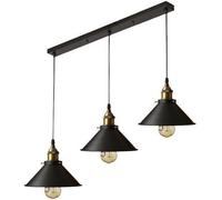 iDEGU Suspension luminaire industrielle lustre abat-jour vintage 22cm , E27 rétro lampe plafonnier en métal fer corde ajustable