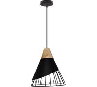 IDEGU Suspension Luminaire Industrielle Vintage Lampe Plafonnier Bois Métal Design pour Salon Chambre Restaurant