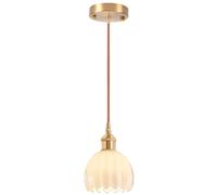 iDEGU Suspension Luminaire Vintage en Verre, 12cm Retro Lustre Abat-jour Verre Mini Plafonnier E27 Moderne Éclairage de Plafond Déco Lampe Suspension pour Couloir Chambre Salle de Bain (Type D, Blanc)