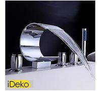 iDeko® Robinet Luxe Cascade Baignoire Mitigeur kit ensemble avec douchette