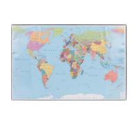 Idena 10447 - Sous-main avec deux poches, mappemonde, environ 58,5 x 38,5 cm, accessoire pratique pour les chambres d'enfants, de jeunes et d'études, Version Allemande