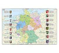 Idena 10448 - Sous-main avec deux poches, carte de l'Allemagne, environ 58,5 x 38,5 cm, accessoire pratique pour les chambres d'enfants, les chambres de jeunes et les salles de travail