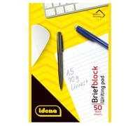 Idena 10696 - Bloc-notes, DIN A5, 50 feuilles, 70 g, ligné, collé en tête, 1 pièce