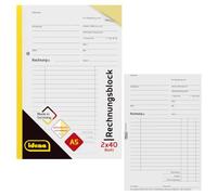 Idena 10848 Bloc de factures A5 autocopiant 2 x 40 Feuilles pour Petits Entrepreneurs