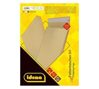 Idena 11093 - Pochettes d'expédition DIN B4, 10 pièces adhésives, pochettes à soufflets avec soufflet de fond de 4 cm, enveloppes sans fenêtre, en papier FSC recyclé 140 g/m² marron