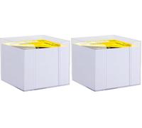 Idena 11184 - Boîte à fiches, transparent, 9 x 9 x 8 cm, incl. 700 feuilles de papier, papier FSC-Mix en blanc (Lot de 2)