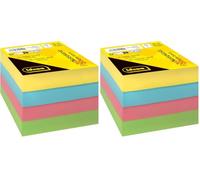 Idena 11199 - Bloc-Notes 9 x 9 cm, 700 Feuilles Encollées, Papier 75 g/m² FSC-Mix en 4 Couleurs, Notes Durables (Lot de 2)
