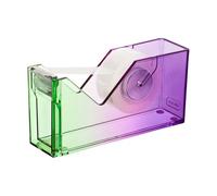 Idena 11362 - Dérouleur de ruban adhésif avec lame métallique, 1 rouleau de ruban adhésif inclus, dérouleur violet-vert, dimensions env. 12,6 x 3,6 x 6,2 cm, adapté pour l'école et le bureau
