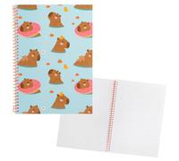 Idena 11557 - Bloc spiralé Capybara, bloc A4 ligné, bloc d'écriture de 80 feuilles sans marge, papier 80 g/m² en blanc