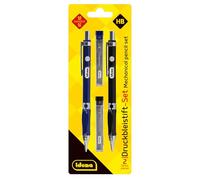 Idena 12145 - Set de porte-mine, 2 pièces, 0,5 et 0,7 mm, avec 12 mines de rechange chacun