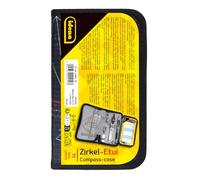 Idena 20066 - Compas en étui, 11 pièces, avec géodésiques, règle, mines de rechange pour le compas, porte-mine & mines de rechange, emploi du temps, gomme & taille-crayon