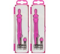 Idena 22071 - Compas d'écolier avec mines de rechange, rose, 1 pièce (Lot de 2)