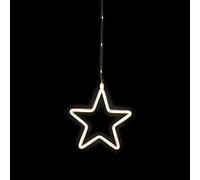 Idena 30199 - Étoile lumineuse LED de décoration en blanc chaud, fonction minuterie 6 heures, fonctionne sur piles, utilisation intérieure et extérieure, comme tableau de fenêtre et lumière d'ambiance