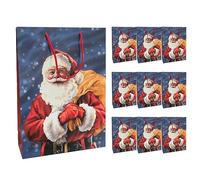 Idena 30367-10 - Sacs cadeaux Père Noël, 10 pièces, 25 x 34,5 x 8,5 cm, sacs en papier, sacs cadeaux, sacs de Noël