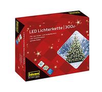 Idena 30441 - Guirlande lumineuse avec 300 LEDs en blanc chaud, avec fonction minuterie 8 heures et transformateur, pour usage intérieur et extérieur, comme décoration pour les fêtes, Noël, mariages