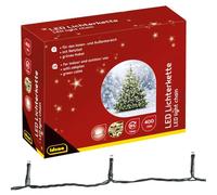 Idena 31123 - Guirlande lumineuse avec 400 LED en blanc chaud, avec fonction minuterie 8 heures et transformateur, utilisation intérieure et extérieure, comme décoration pour les fêtes, Noël, mariage