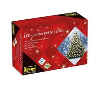 Idena 31224 - Guirlande lumineuse à 200 LEDs de couleur ambre, avec fonction minuterie 8 heures et transformateur, longueur env. 27,9 m, intérieur et extérieur, pour fêtes, Noël, décoration, mariage