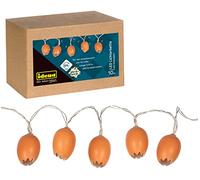 Idena 31245 - Guirlande lumineuse Pâques avec 10 LED blanc chaud dans des oeufs de Pâques bruns, fonctionne sur piles, avec fonction minuterie de 6 heures, longueur env. 1,2 m, décoration pour Pâques