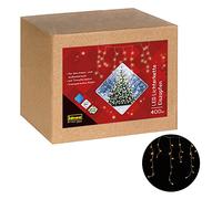 Idena 31270 - Guirlande lumineuse LED Eiszapfen avec 400 LED en blanc chaud, avec minuterie 8 heures et transformateur, longueur env. 10,27 cm, décoration de jardin, balcon, terrasse et pour Noël