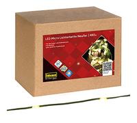 Idena 31341 - Micro-chaîne lumineuse LED NewTec avec 480 LED en blanc chaud, avec fonction minuterie 8 heures, longueur env. 52,9 m, pour fêtes, Noël, décoration, mariage, comme lumière d'ambiance