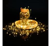 Idena 31805 - Guirlande lumineuse LED avec 200 LED en blanc ultra chaud, extérieur & intérieur, testé TÜV & GS, minuterie 8 heures & transformateur, env. 29,9 m de long, décoration de fête et de Noël