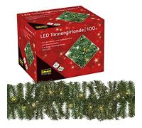 Idena 31814 - Guirlande sapin LED avec 100 LED blanc chaud, avec fonction minuterie 8 heures et transformateur, longueur 10 m environ, pour la décoration de l'Avent et de Noël
