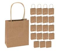 Idena 60057 - Sacs en papier, 20 pièces, 18 x 8 x 21 cm, sacs cadeaux, sachets en papier kraft, sacs de bricolage pour décorer et offrir, Marron