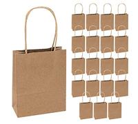Idena 60058 - Sacs en papier, 20 pièces, 12 x 5 x 15 cm, Sacs cadeaux, Sachets en papier kraft, Sacs de bricolage pour décorer et offrir, Marron