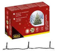 Idena 8325052 - Guirlande lumineuse avec 20 LEDs en blanc chaud, avec fonction minuterie 8 heures et transformateur, pour l'intérieur et l'extérieur, pour les fêtes, Noël, la décoration, le mariage